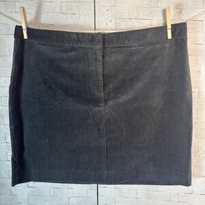 J Jill women’s skirt straight short dark gray velvet pockets academia plus size